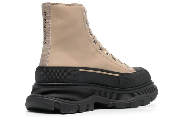 Lookbook (Women) Alexander McQueen Tread Slick High 'Taupe Black Leather' 633900WHZ622615