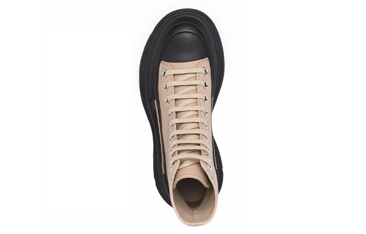 Shop (Women) Alexander McQueen Tread Slick High 'Taupe Black Leather' 633900WHZ622615