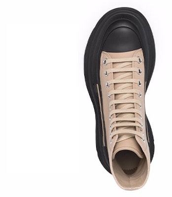 (Women) Alexander McQueen Tread Slick High 'Taupe Black Leather' 633900WHZ622615 Shop (Women) Alexander McQueen Tread Slick High 'Taupe Black Leather' 633900WHZ622615