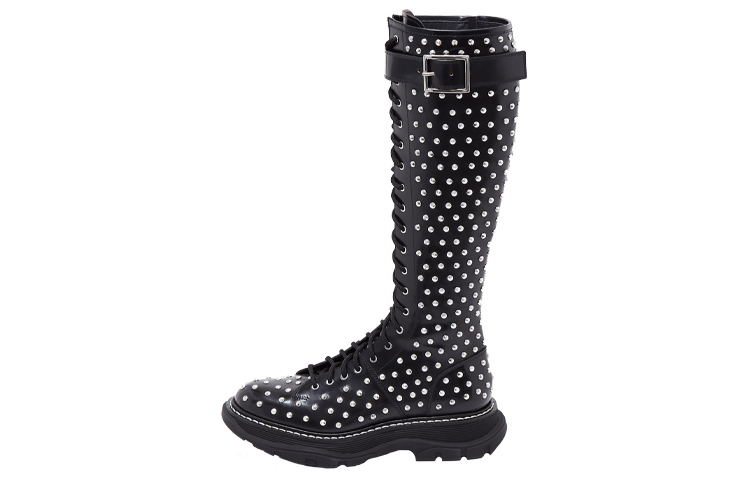 (Women) Alexander McQueen Tread Slick High Top 'Black' 595467WHQSG1090