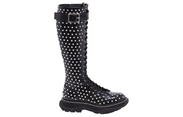 Order (W) Alexander McQueen Tread Slick High Top 'Hitam' 595467WHQSG1090