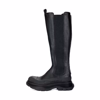 (W) Alexander McQueen Tread Slick Knee High Boot 'Black'