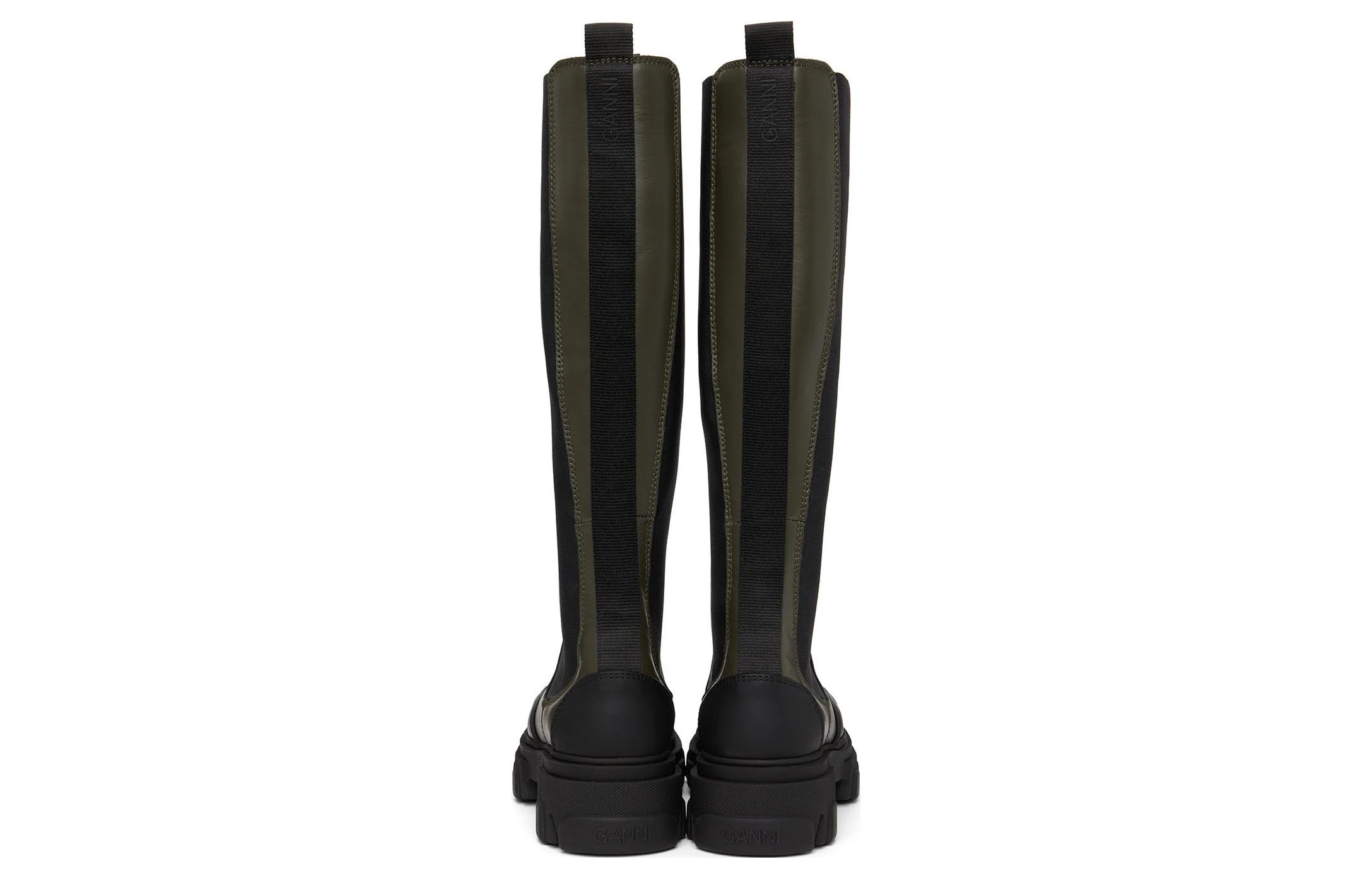 (W) Alexander McQueen Tread Slick Knee High Boot 'Khaki Black' 圖 4