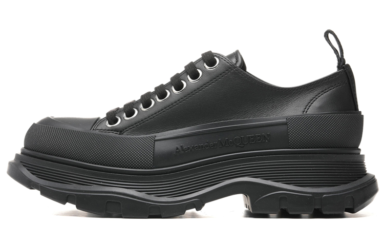 Buy 亞歷山大麥昆 Alexander McQueen 皮革 Tread Slick 女款 黑色 時尚 低幫 休閒運動鞋