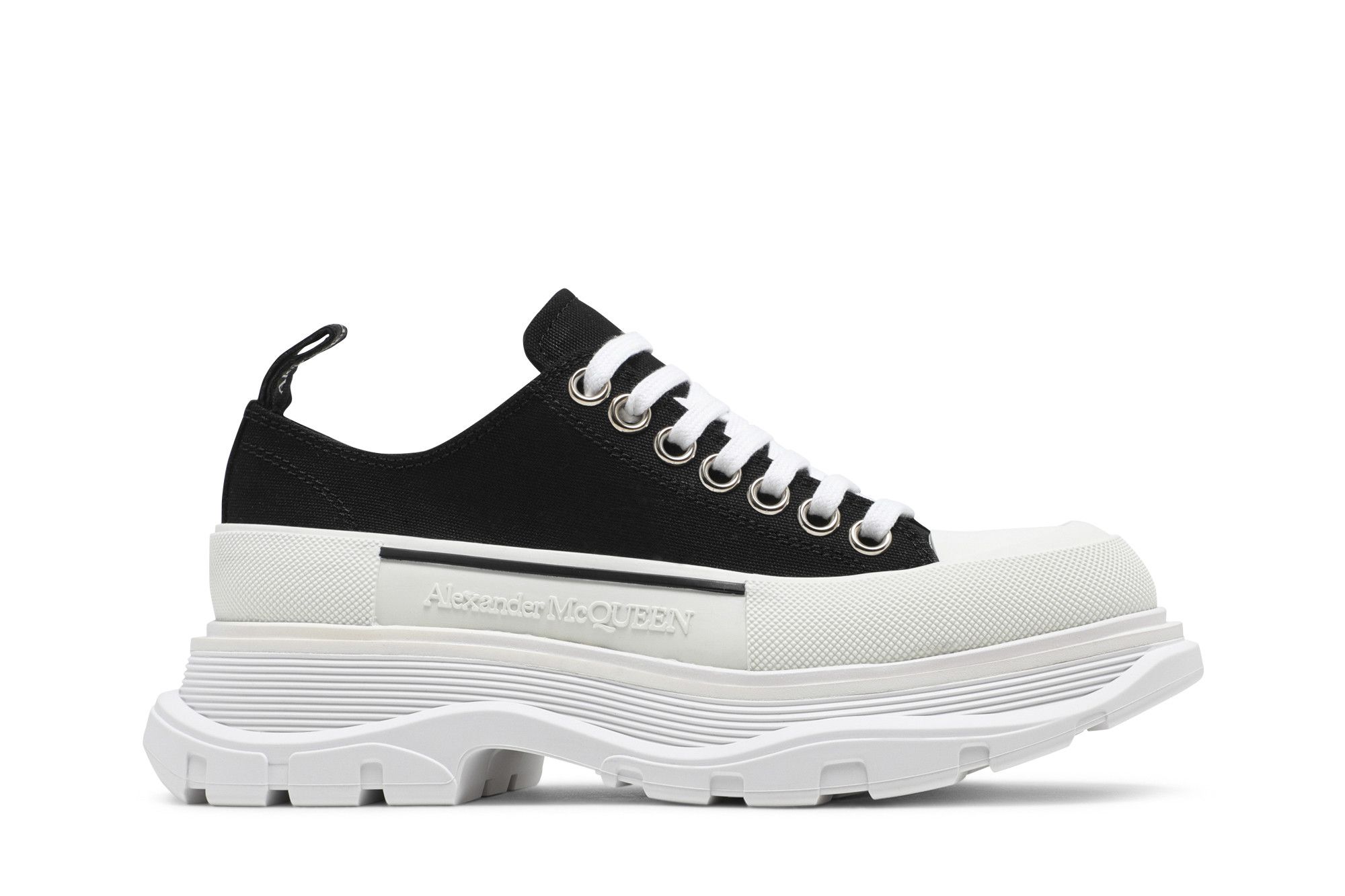 (Women) Alexander McQueen Tread Slick Lace Up 'Black White' 611705W4L321070/697072W4MV21070