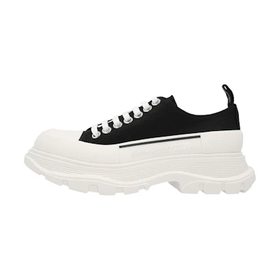 (W) Alexander McQueen Tread Slick Lace Up 'Black White'