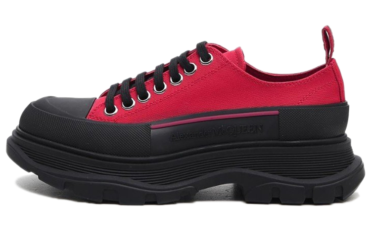 Buy Alexander McQueen 亞歷山大·麥昆 系帶馬汀靴 女款 黑紅色