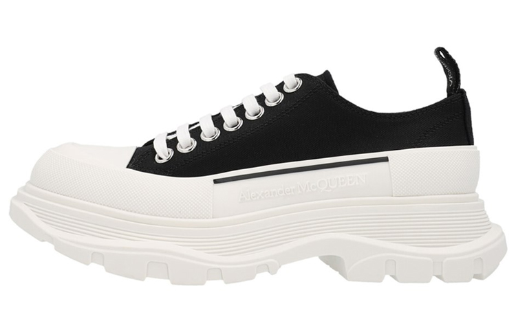 (Women) Alexander McQueen Tread Slick Lace Up 'Black White' 611705W4MV21070-/-604257W4MV21070