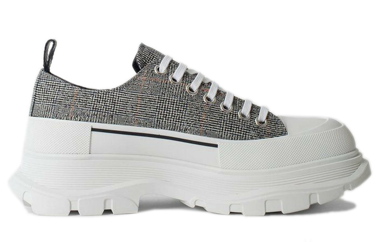 (W) Alexander McQueen Tread Slick Lace Up 'Black White' 圖 2