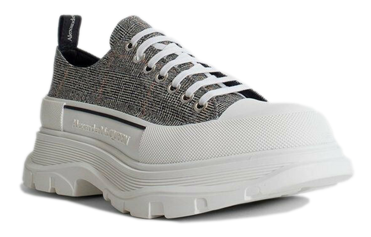 (W) Alexander McQueen Tread Slick Lace Up 'Black White' 圖 3