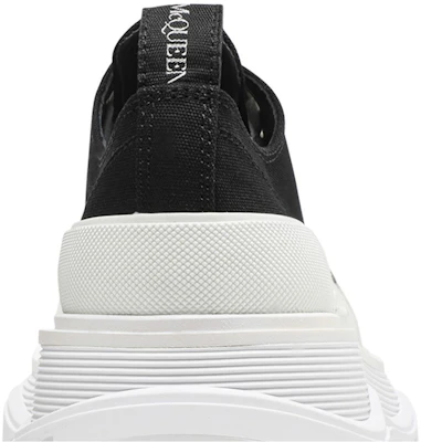 亞歷山大麥昆 Alexander McQueen Tread Slick 帆布 系帶圓頭復古 短筒 馬丁靴 女款 黑白 Cheap 亞歷山大麥昆 Alexander McQueen Tread Slick 帆布 系帶圓頭復古 短筒 馬丁靴 女款 黑白