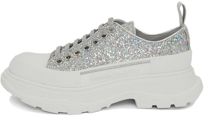 (Women) Alexander McQueen Tread Slick Lace Up 'Holo Silver Glitter' 666805-W4JF5-8286 Buy (Women) Alexander McQueen Tread Slick Lace Up 'Holo Silver Glitter' 666805-W4JF5-8286