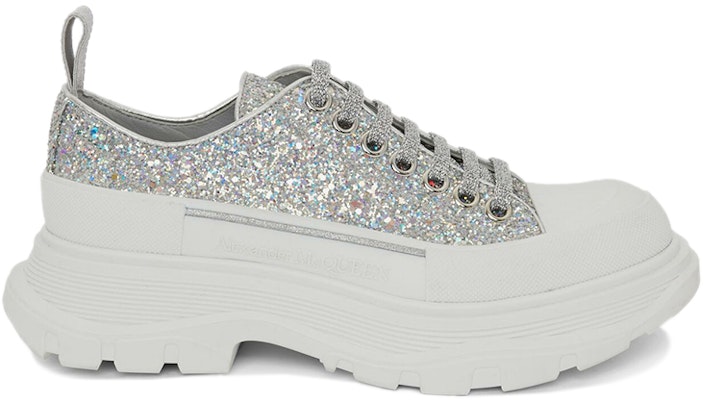 (Women) Alexander McQueen Tread Slick Lace Up 'Holo Silver Glitter' 666805-W4JF5-8286 Order (Women) Alexander McQueen Tread Slick Lace Up 'Holo Silver Glitter' 666805-W4JF5-8286