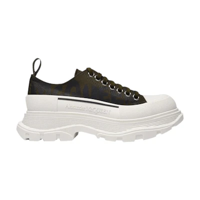 (W) Alexander McQueen Tread Slick Lace Up 'McQueen Graffiti Logo - Black White'
