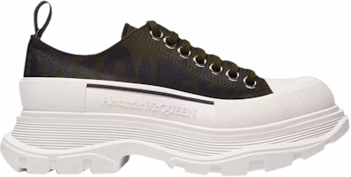 (Women) Alexander McQueen Tread Slick Lace Up 'McQueen Graffiti Logo - Black White' 676711-W4RQ2-3307 (Women) Alexander McQueen Tread Slick Lace Up 'McQueen Graffiti Logo - Black White' 676711-W4RQ2-3307