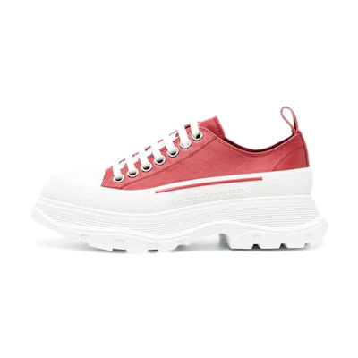 (W) Alexander McQueen Tread Slick Lace Up 'Red'