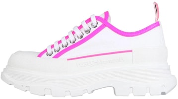 (Women) Alexander McQueen Tread Slick Lace Up 'White Neon Pink' 697074-W4MV5-9895 (Women) Alexander McQueen Tread Slick Lace Up 'White Neon Pink' 697074-W4MV5-9895