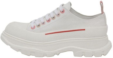 (Women) Alexander McQueen Tread Slick Lace Up 'White Soft Coral' 697072-W4MV2-8763 (Women) Alexander McQueen Tread Slick Lace Up 'White Soft Coral' 697072-W4MV2-8763