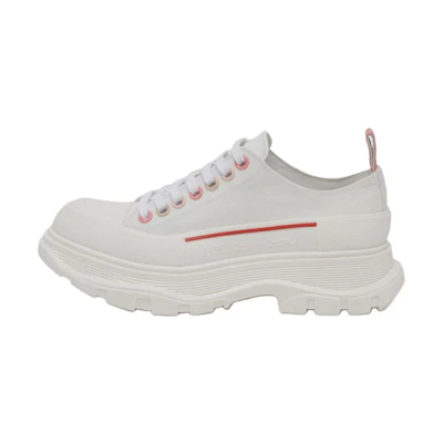 (W) Alexander McQueen Tread Slick Lace Up 'White Soft Coral'