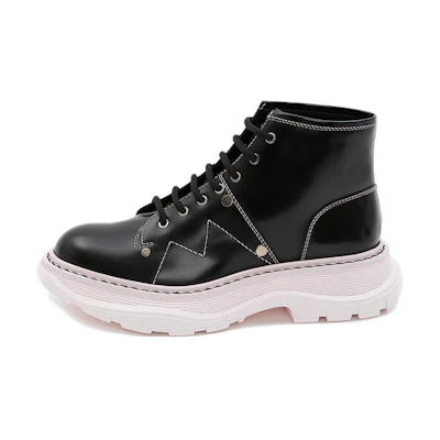 (W) Alexander McQueen Tread Slick Lace Up Boot 'Black Pink'