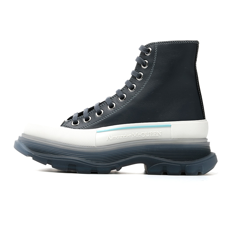 (Women) Alexander McQueen Tread Slick Boot 'Navy White' 702041WHZ6D1137