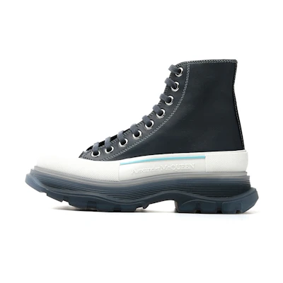 (W) Alexander McQueen Tread Slick Boot 'Navy White'