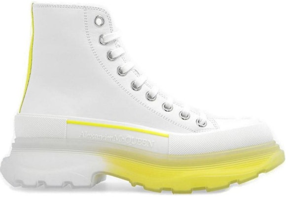 (W) Alexander McQueen Tread Slick Boot Kulit Putih Lichen Kuning Gradasi 702041WHZ6E8943 Order (W) Alexander McQueen Tread Slick Boot Kulit Putih Lichen Kuning Gradasi 702041WHZ6E8943