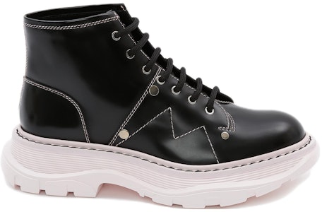 (W) Alexander McQueen Tread Slick Lace Up Boot 'Hitam Pink' 595469WHZ811488 Order (W) Alexander McQueen Tread Slick Lace Up Boot 'Hitam Pink' 595469WHZ811488