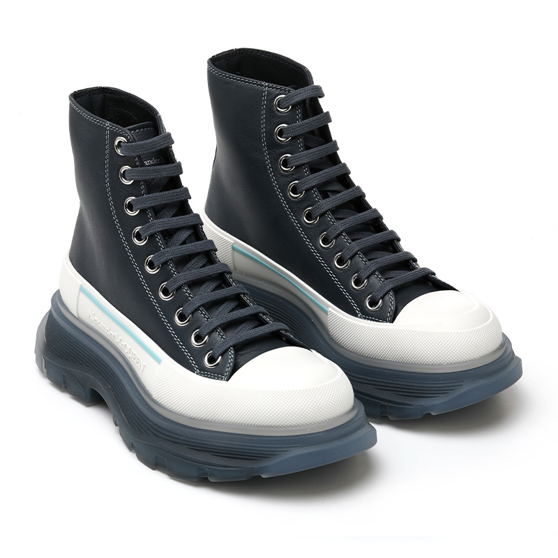 Lookbook (W) Alexander McQueen Tread Slick Lace-Up Boots 'Navy White' - Butang Naik 'Navy White' 702041WHZ6D1137