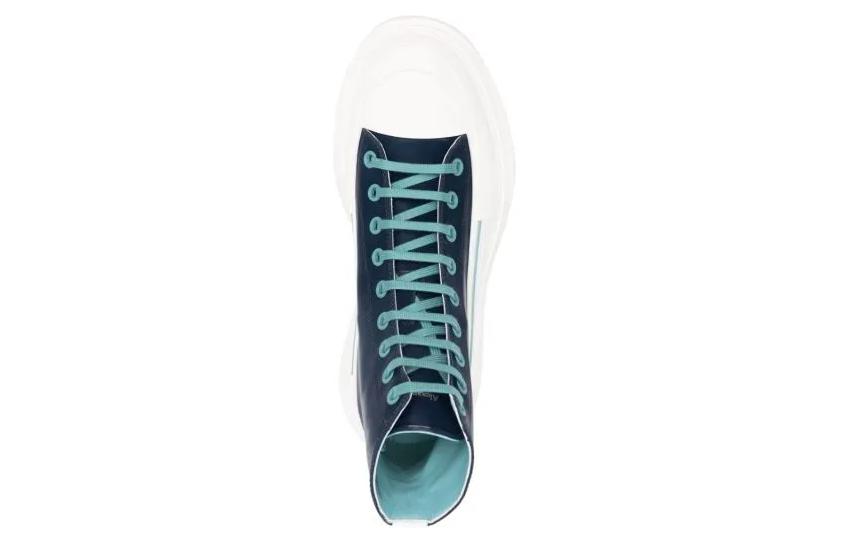 Lookbook (Women) Alexander McQueen Tread Slick Lace Up Boot Blue White 688535W4SC24536