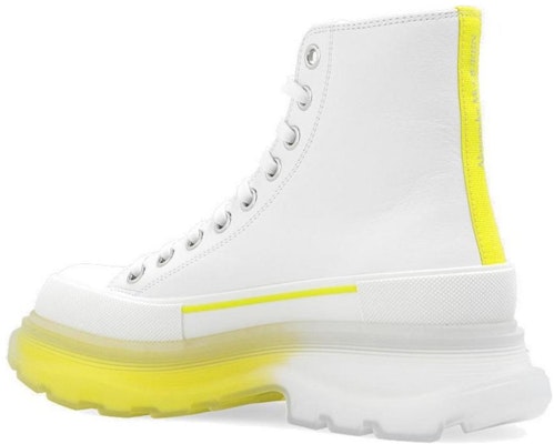 (W) Alexander McQueen Tread Slick Boot Kulit Putih Lichen Kuning Gradasi 702041WHZ6E8943 Shop (W) Alexander McQueen Tread Slick Boot Kulit Putih Lichen Kuning Gradasi 702041WHZ6E8943