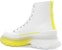 (W) Alexander McQueen Tread Slick Lace Up Boot Leather Putih Hijau Kuning Gradasi 702041WHZ6E8943