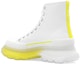 Shop (W) Alexander McQueen Tread Slick Lace Up Boot Leather Putih Hijau Kuning Gradasi 702041WHZ6E8943
