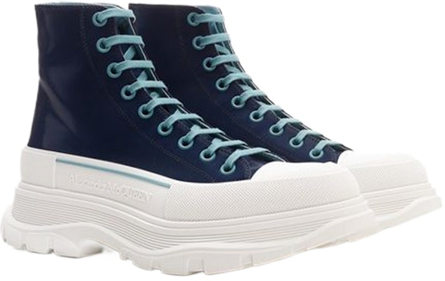 (W) 亚历山大·麦昆蓝白色Tread Slick系带靴 688535W4SC24536 Shop (W) 亚历山大·麦昆蓝白色Tread Slick系带靴 688535W4SC24536