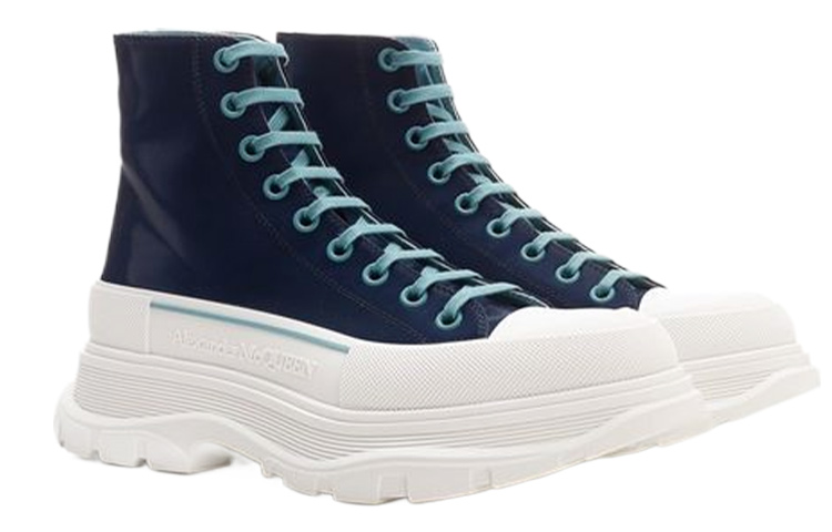 Shop (Women) Alexander McQueen Tread Slick Lace Up Boot Blue White 688535W4SC24536