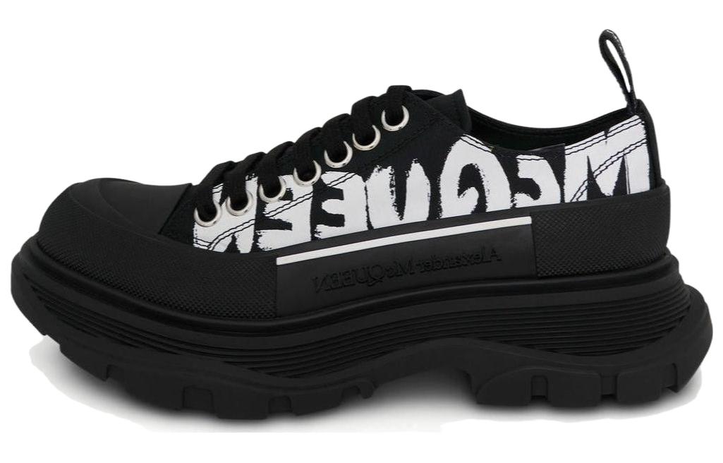 Buy (W) Alexander McQueen Tread Slick Low 'Logo Grafiti McQueen - Hitam' 676711-W4RQ2-1006