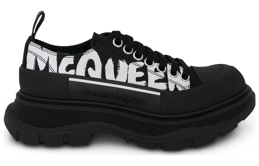 Order (W) Alexander McQueen Tread Slick Low 'Logo Grafiti McQueen - Hitam' 676711-W4RQ2-1006