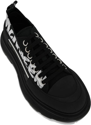 (Women) Alexander McQueen Tread Slick Lace Up Low 'McQueen Graffiti Logo - Black' 676711-W4RQ2-1006 Shop (Women) Alexander McQueen Tread Slick Lace Up Low 'McQueen Graffiti Logo - Black' 676711-W4RQ2-1006