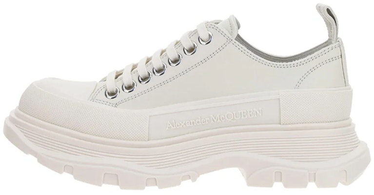 (Women) Alexander McQueen Tread Slick Low Lace Up White Leather 702042WHZ627906 Buy (Women) Alexander McQueen Tread Slick Low Lace Up White Leather 702042WHZ627906