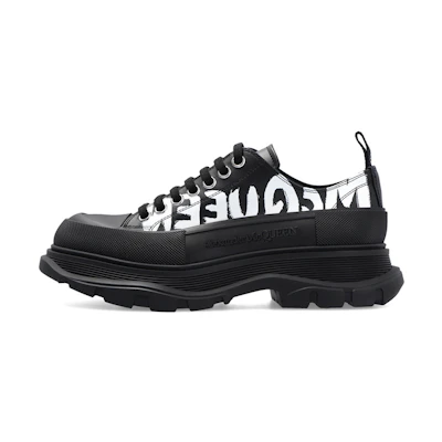 (W) Alexander McQueen Tread Slick Low Lace Up Shoes 'Black White'