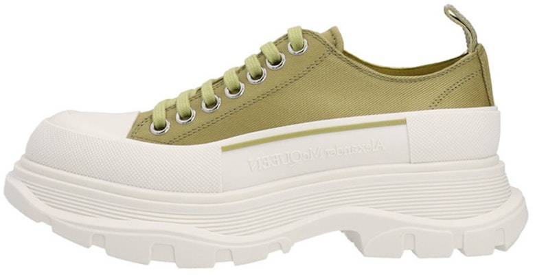 (W) Alexander McQueen Tread Slick Low Lace Up Hijau Zaitun Putih 697072W4U313809 Buy (W) Alexander McQueen Tread Slick Low Lace Up Hijau Zaitun Putih 697072W4U313809