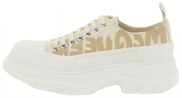 (Women) Alexander McQueen Tread Slick Low Lace Up Graffiti Shoes 'Yellow White' 708753W4RQ22257 (Women) Alexander McQueen Tread Slick Low Lace Up Graffiti Shoes 'Yellow White' 708753W4RQ22257