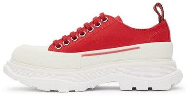 (Women) Alexander McQueen Tread Slick Low Lace Up 'Red White' 611705W4LR16044 (Women) Alexander McQueen Tread Slick Low Lace Up 'Red White' 611705W4LR16044