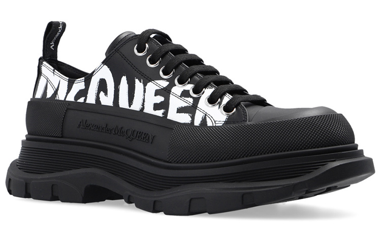 Order (W) Alexander McQueen Tread Slick Lage Veterschoenen ''Zwart Wit'' 679530WIABD1006