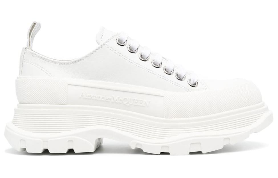 Order (W) Alexander McQueen Tread Slick Low Weiß Leder Sneaker 702042WHZ627906