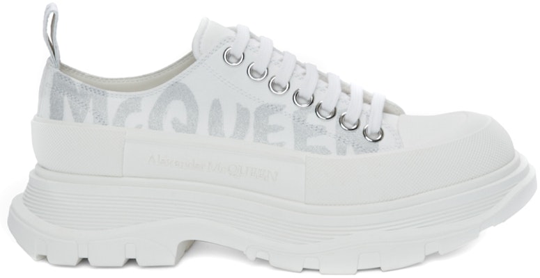 (W) Alexander McQueen Tread Slick Low Lace Up Kanvas Grafiti 'Putih Abu-abu' 676711W4RQ29071 Order (W) Alexander McQueen Tread Slick Low Lace Up Kanvas Grafiti 'Putih Abu-abu' 676711W4RQ29071