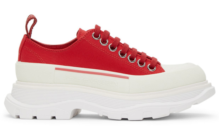 (W) Alexander McQueen Tread Slick Low Lace Up 'Red White' 圖 2
