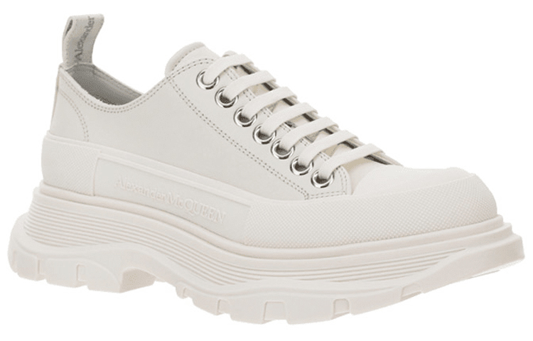 Lookbook (W) 亚历山大·麦昆 Tread Slick 低帮白色皮革系带鞋 702042WHZ627906
