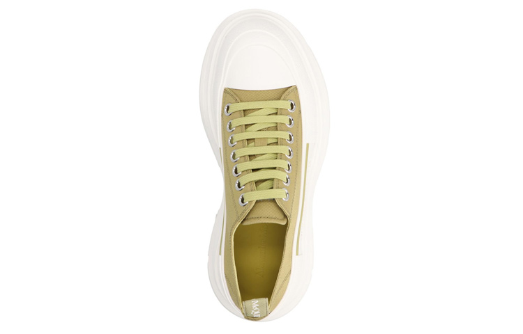 Lookbook (W) Alexander McQueen Tread Slick Low Olive Grün Weiß Schnürschuhe 697072W4U313809