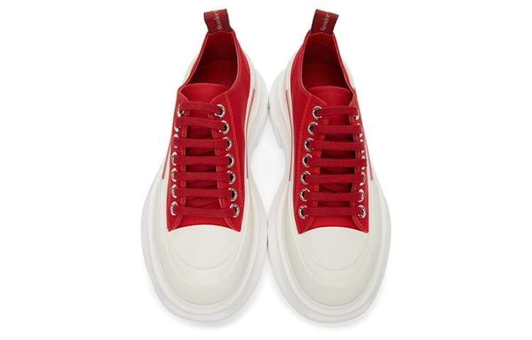 Lookbook (W) Alexander McQueen Tread Slick Low Lace Up ''Rot Weiß'' 611705W4LR16044